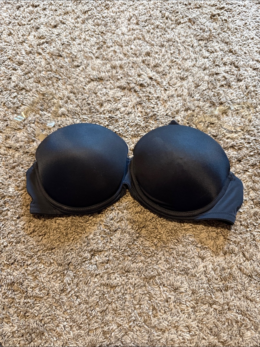 PINK Victoria's Secret Black Strapless Push-Up Bra